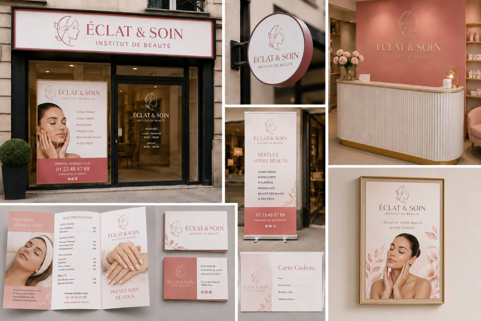 Inspiration Esthétique : enseigne lumineuse, vitrophanie, packaging