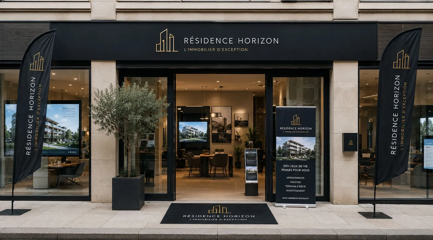 Inspiration Promoteur immobilier : panneaux de programme, palissades, signalétique